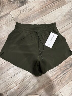 Athleta Olive Green Pull-On Performance Shorts